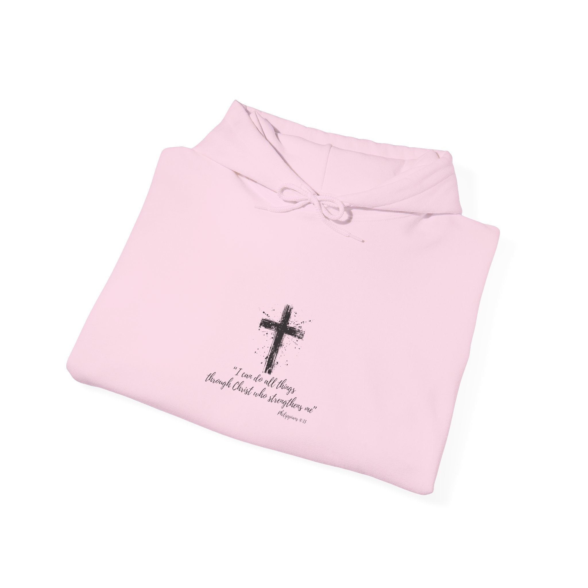 Grit & Faith Cross Hoodie - I Can do All Things Through Christ Comfortable Pullover
