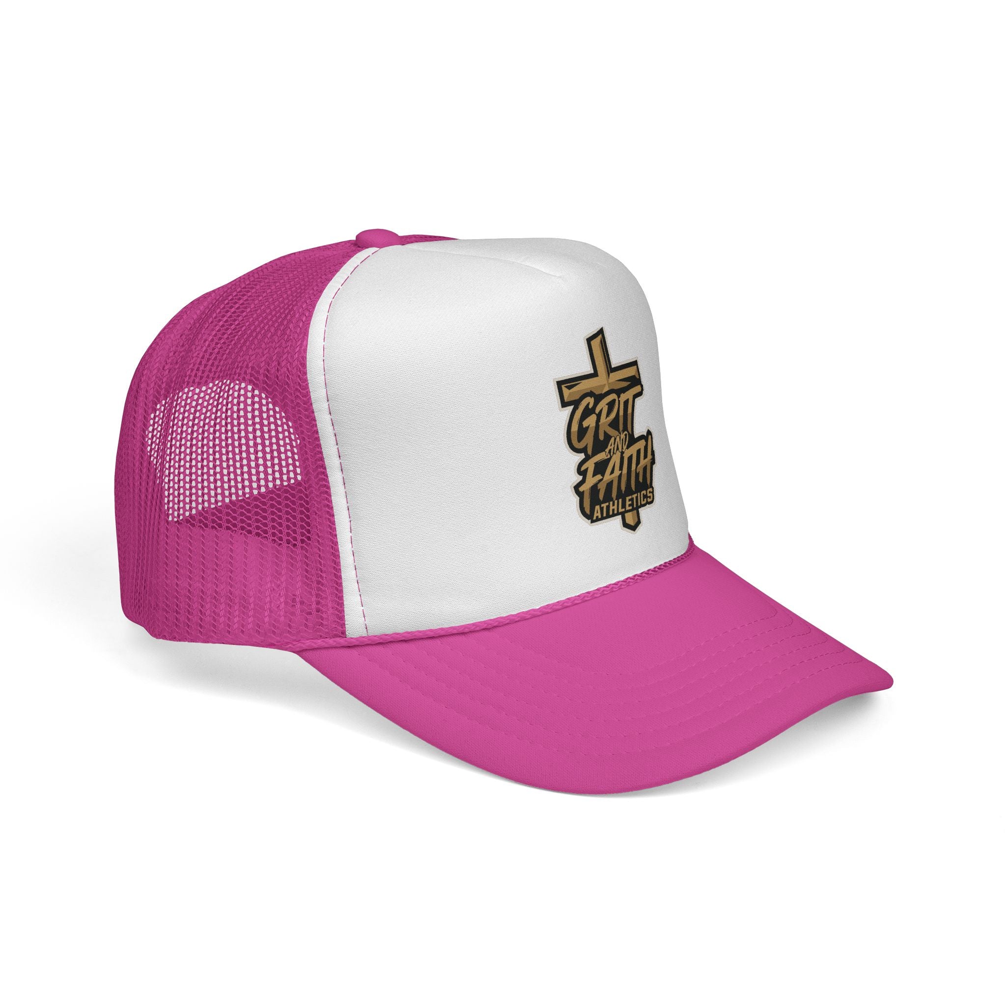 Grit & Faith Trucker Cap – Cross Logo Mesh Hat