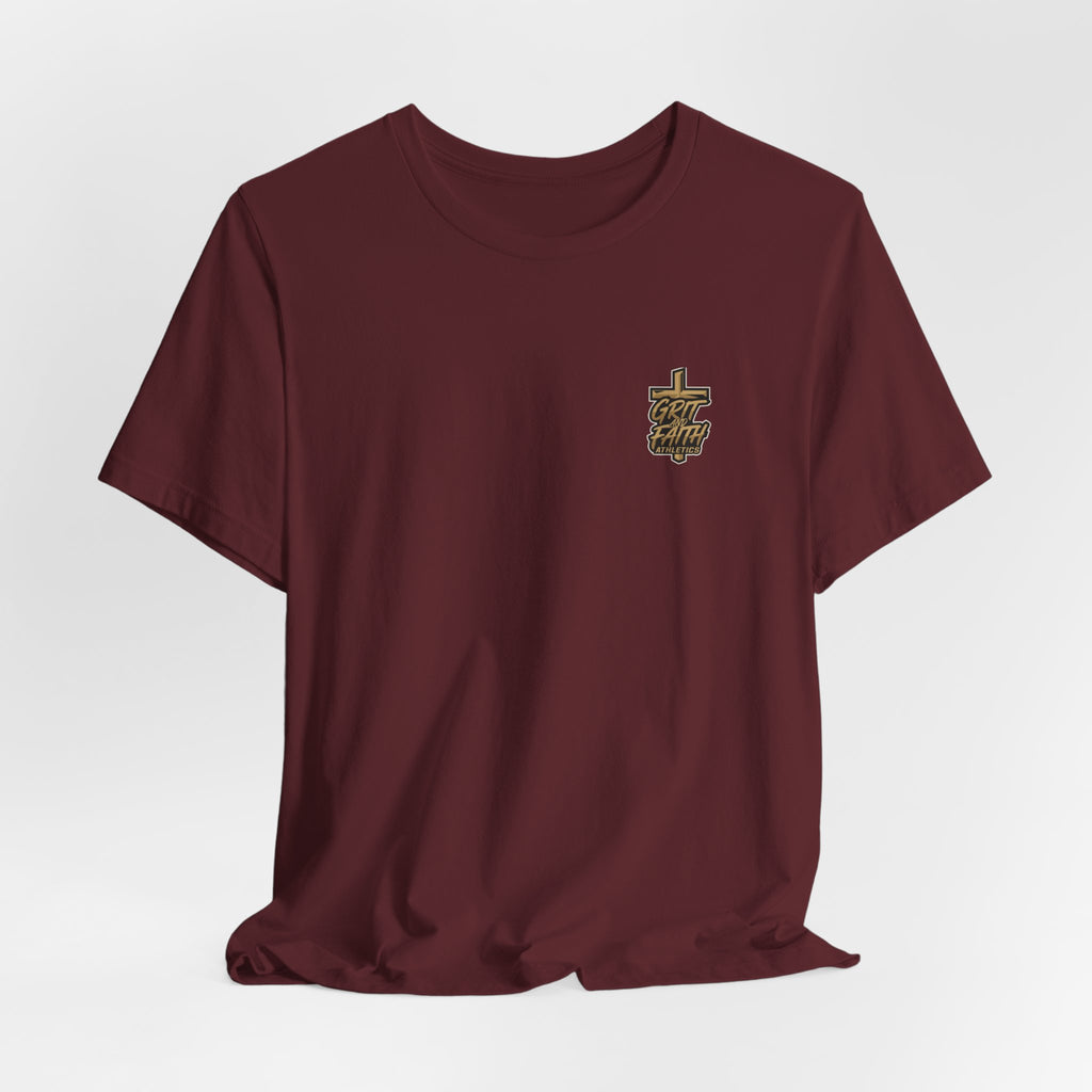 Grit and Faith T-Shirt — Pray. Train. Repeat. Faith & Fitness Tee