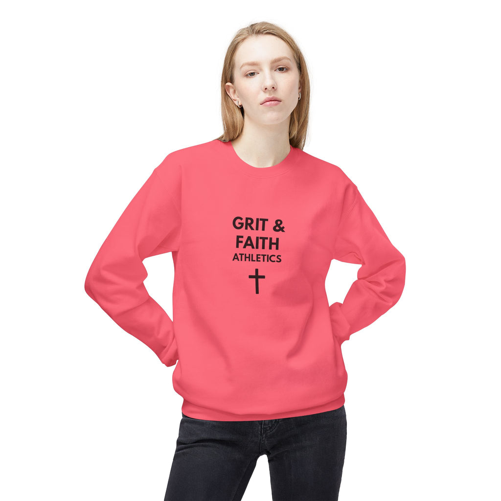 Grit and Faith Athletics Crewneck Sweatshirt — Christian Inspirational Pullover
