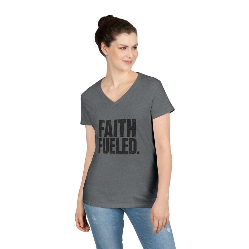 Grit and Faith V-Neck Tee — Faith Fueled Shirt