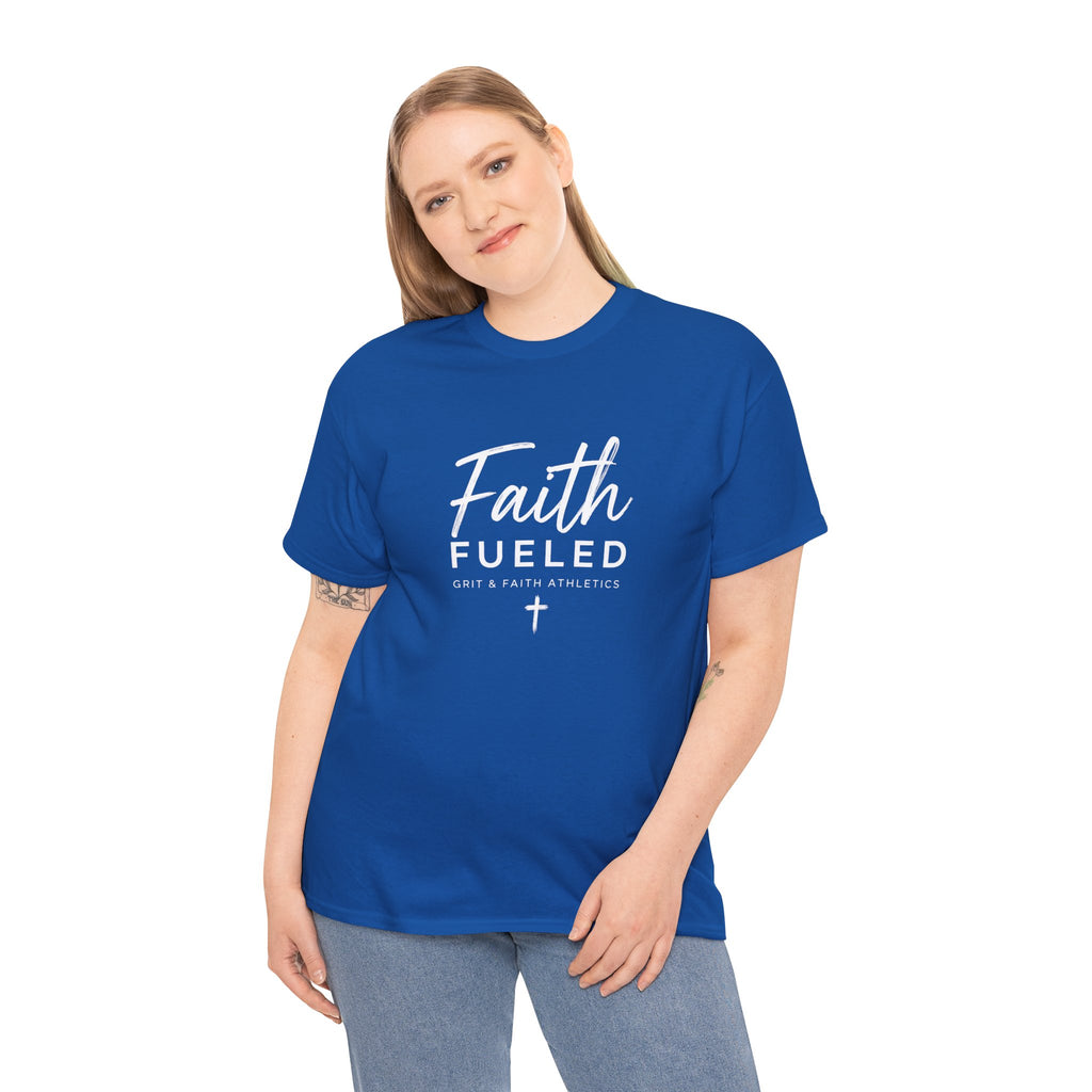 Grit and Faith T-Shirt — Faith Fueled Tee with Cross