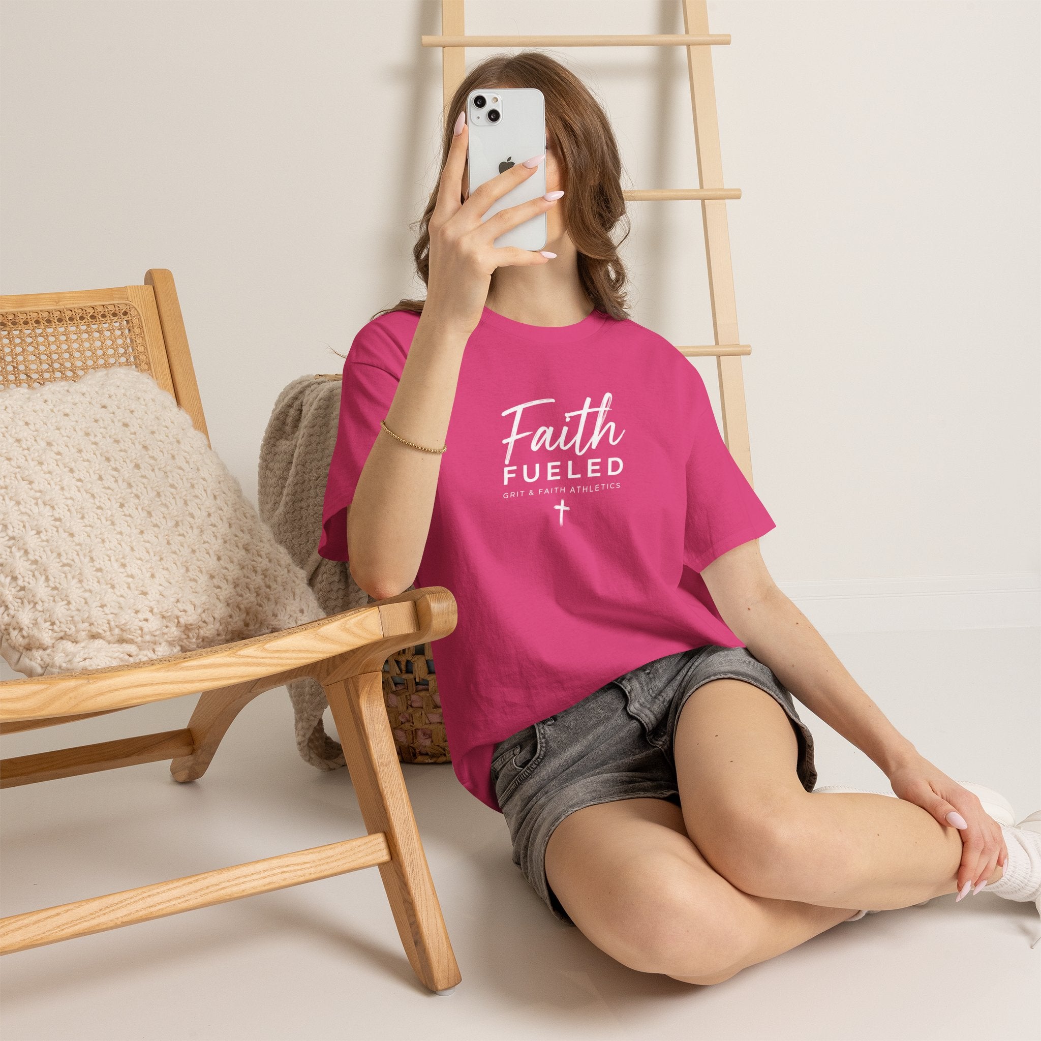 Grit and Faith T-Shirt — Faith Fueled Tee with Cross
