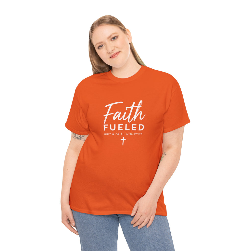 Grit and Faith T-Shirt — Faith Fueled Tee with Cross