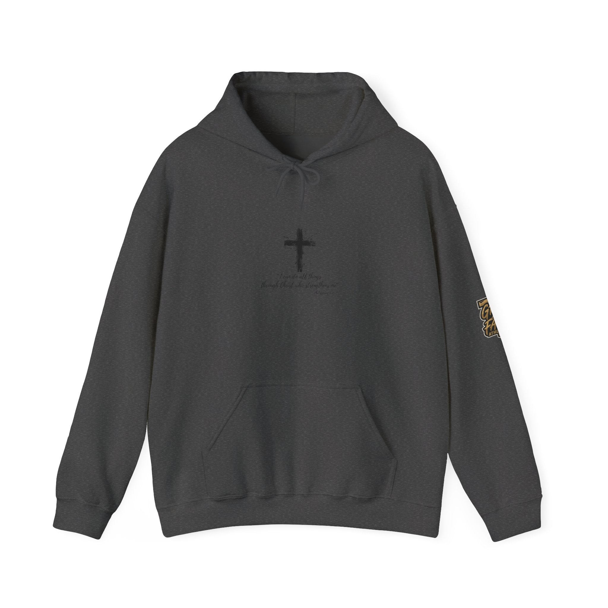 Grit & Faith Cross Hoodie - I Can do All Things Through Christ Comfortable Pullover