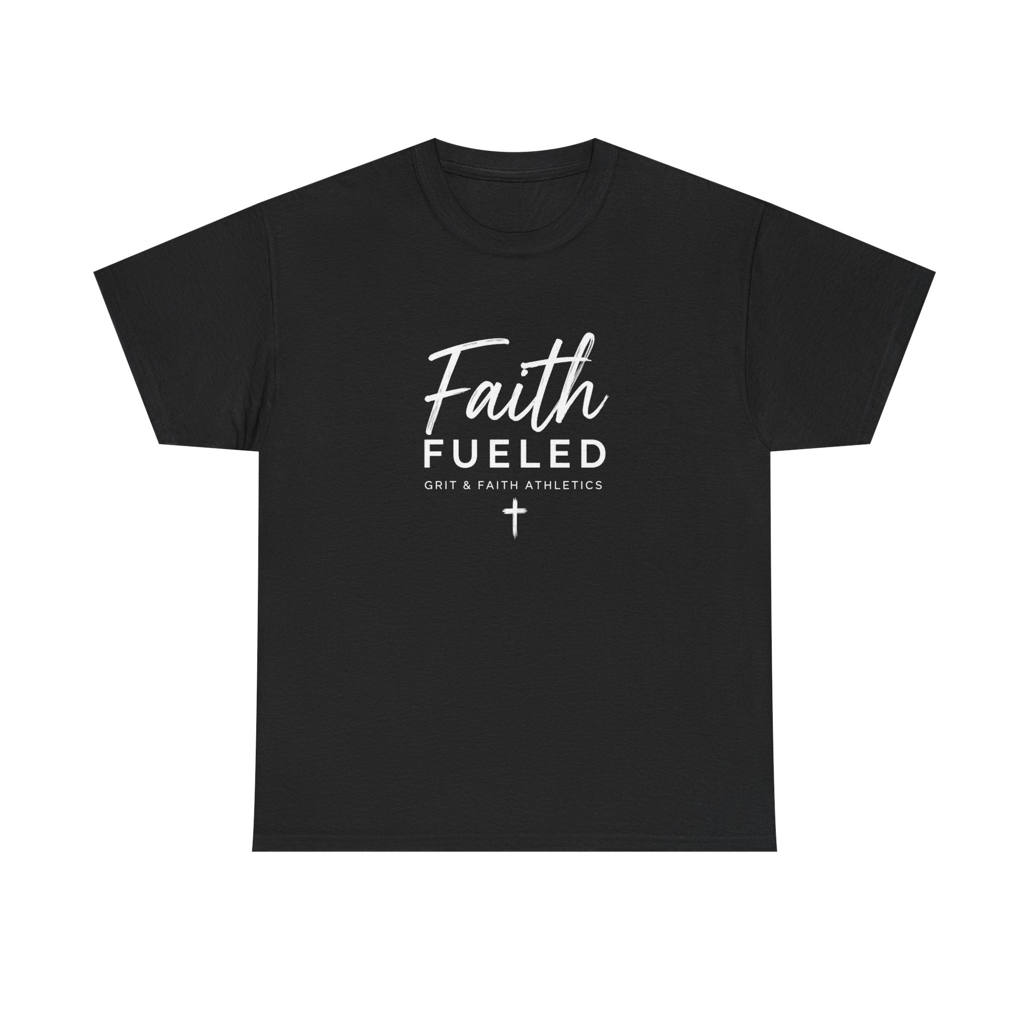 Grit and Faith T-Shirt — Faith Fueled Tee with Cross