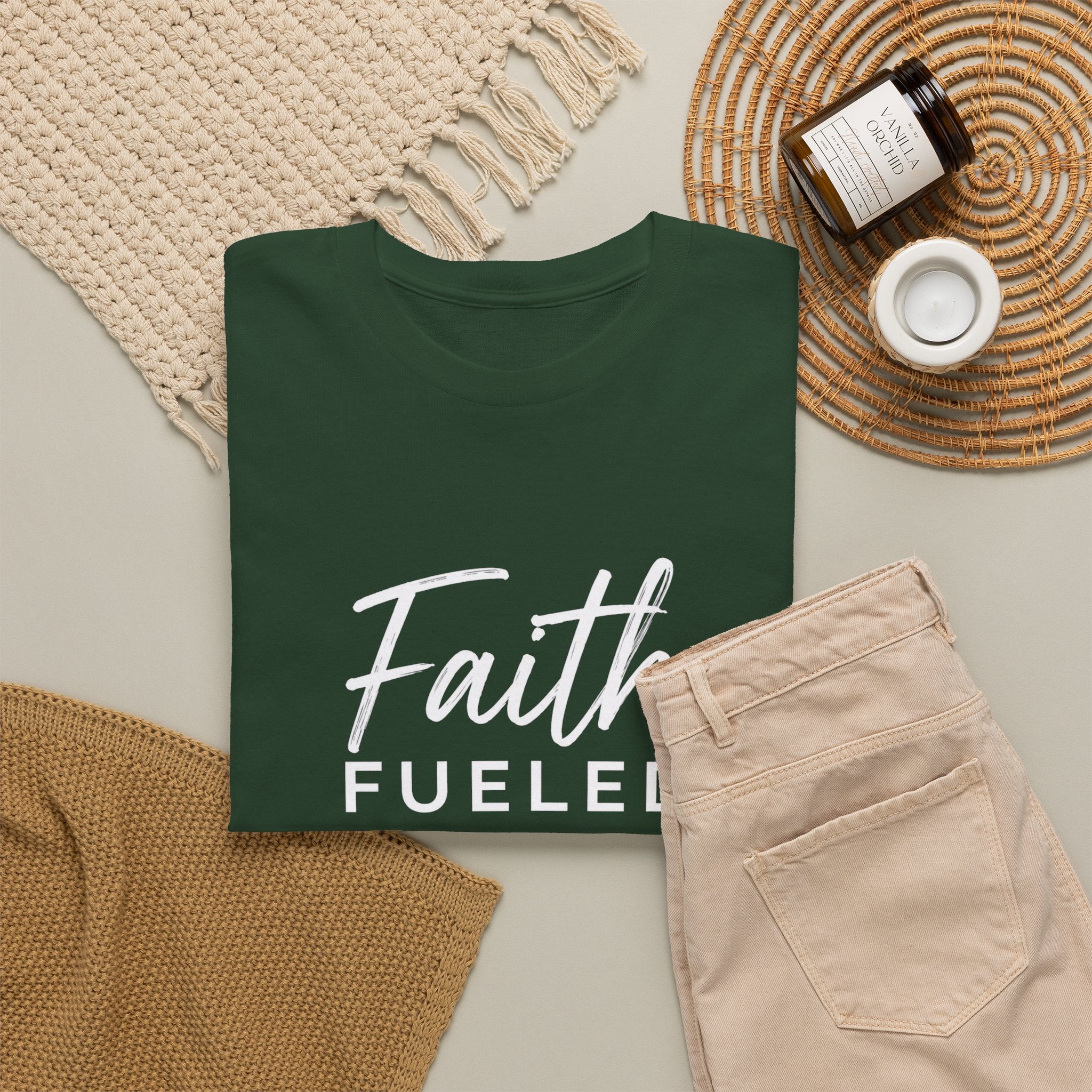 Grit and Faith T-Shirt — Faith Fueled Tee with Cross