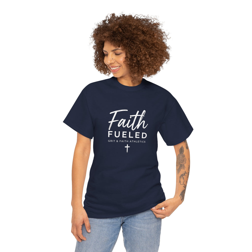 Grit and Faith T-Shirt — Faith Fueled Tee with Cross