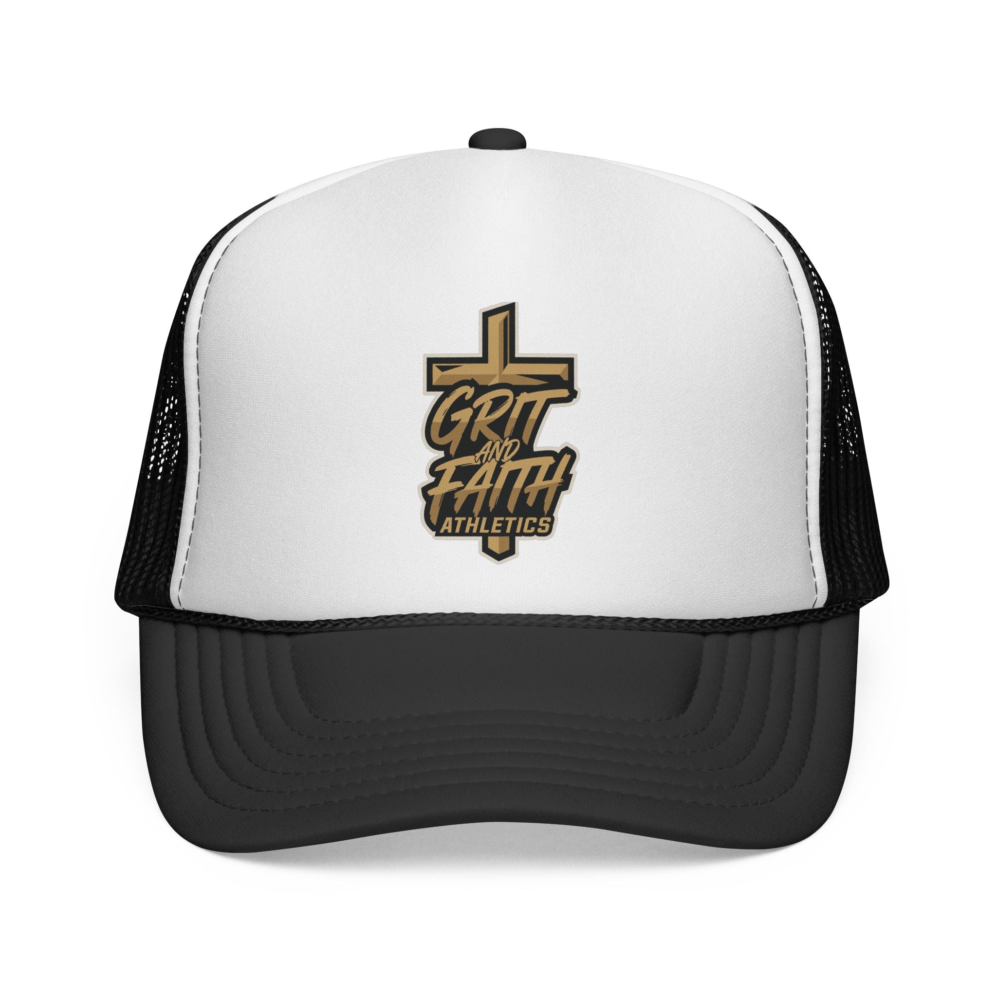 Grit & Faith Trucker Cap – Cross Logo Mesh Hat