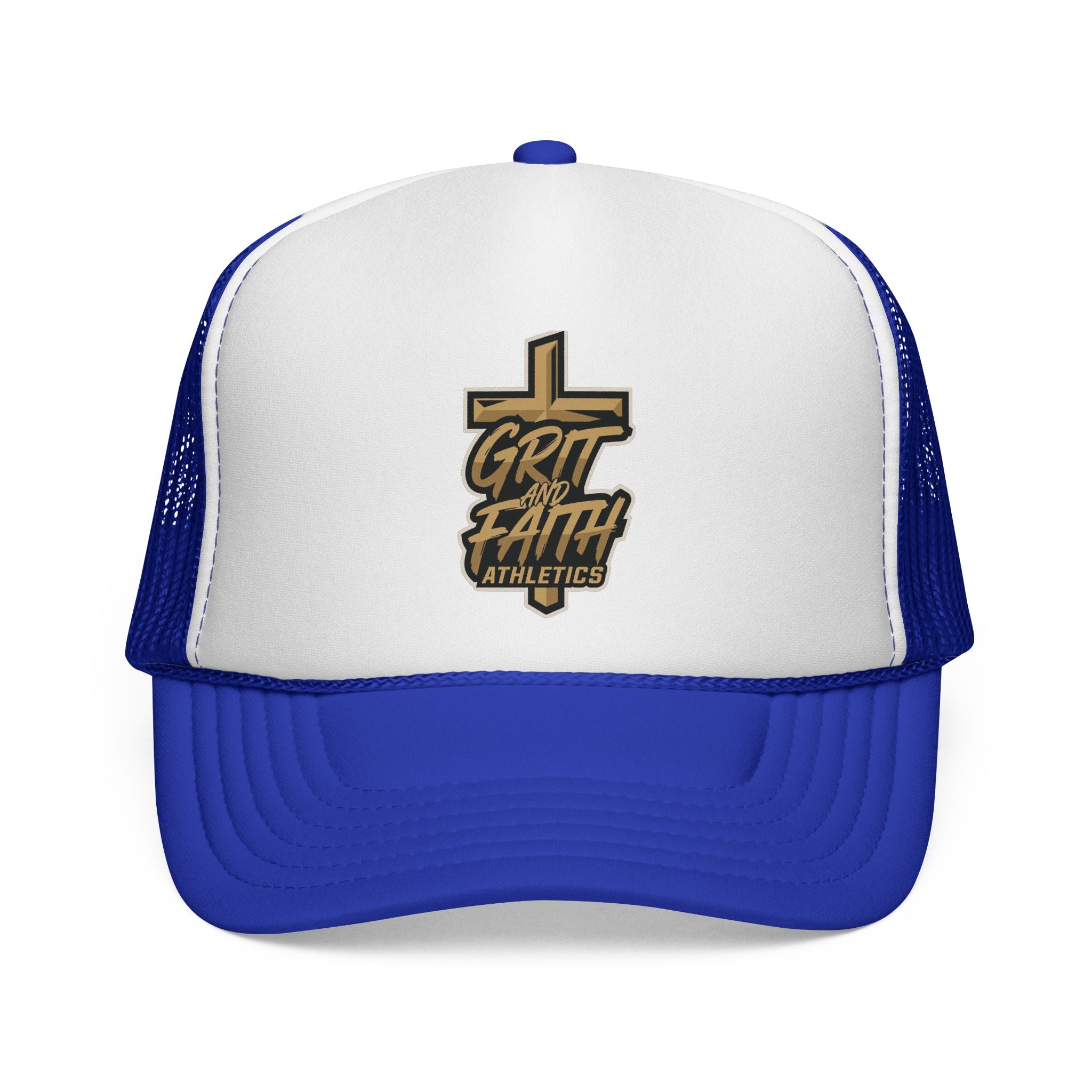 Grit & Faith Trucker Cap – Cross Logo Mesh Hat