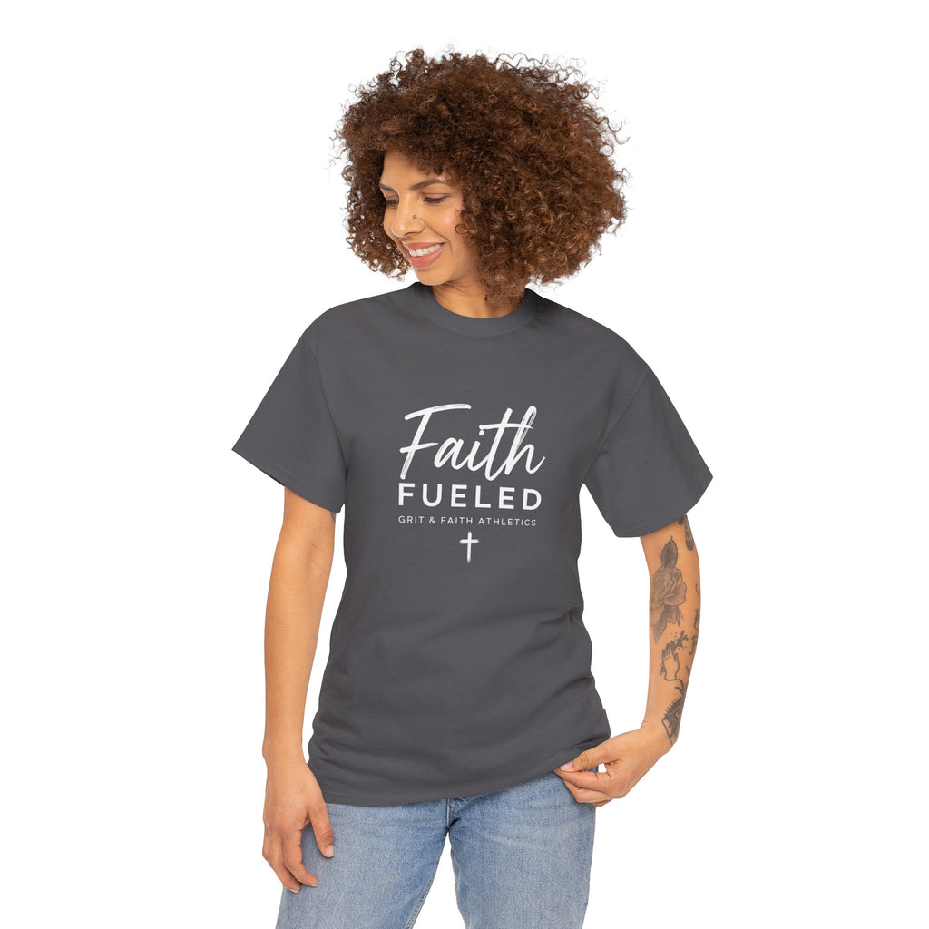 Grit and Faith T-Shirt — Faith Fueled Tee with Cross