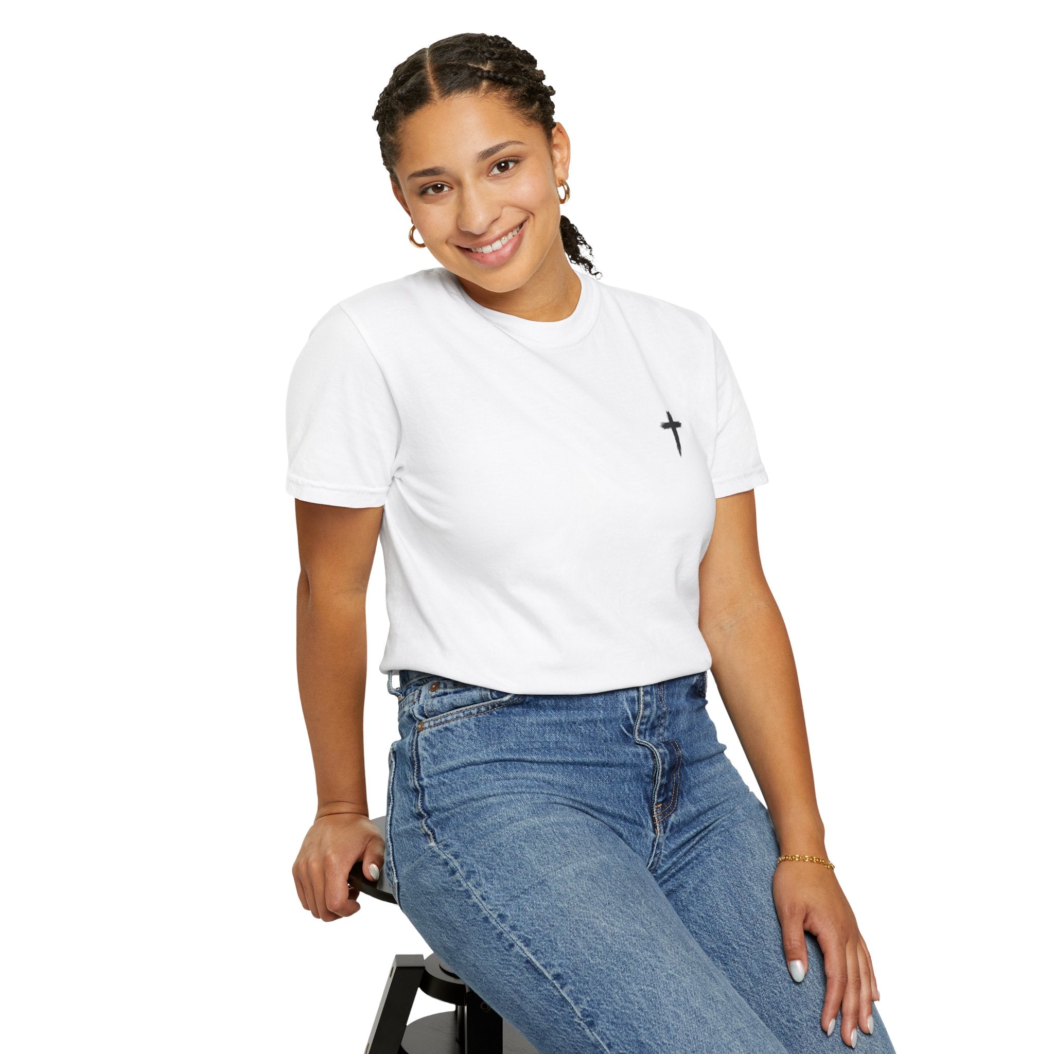 Grit and Faith Athletics T‑Shirt — Cross Chest Logo, Back Script Athletic Tee