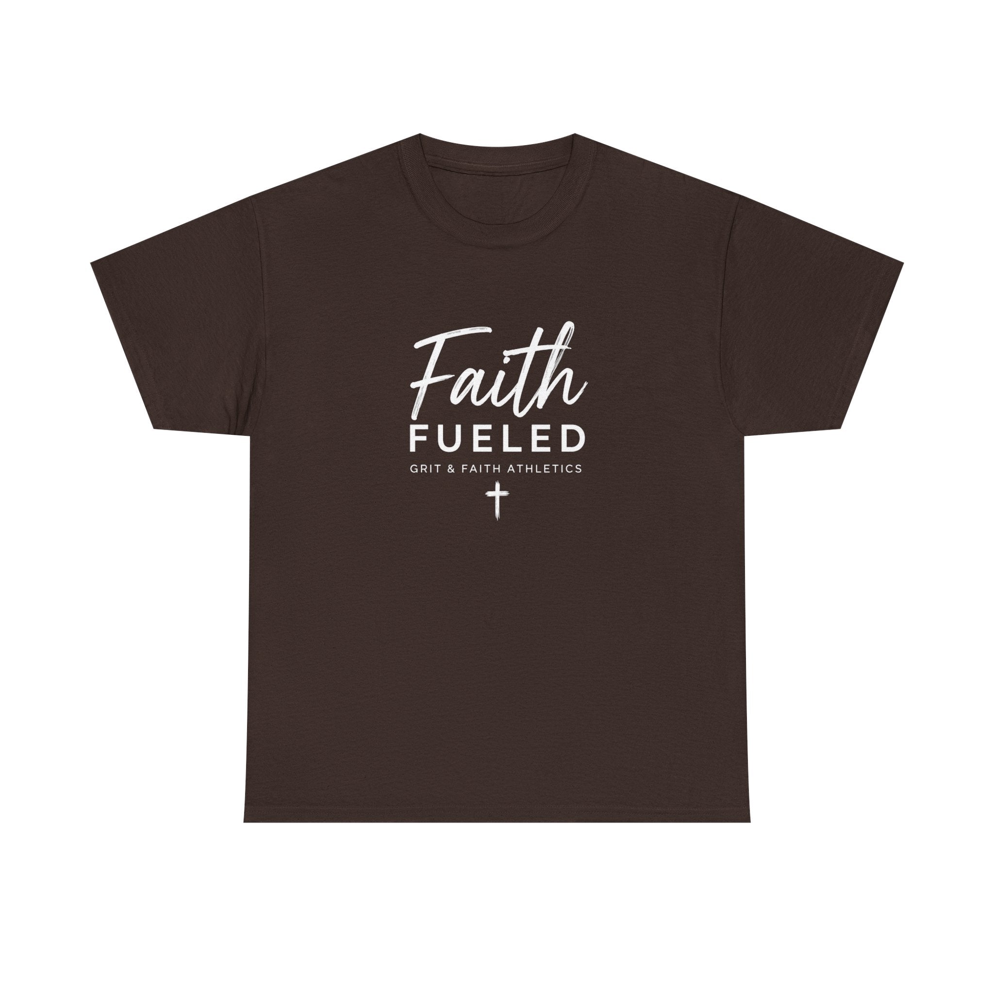 Grit and Faith T-Shirt — Faith Fueled Tee with Cross