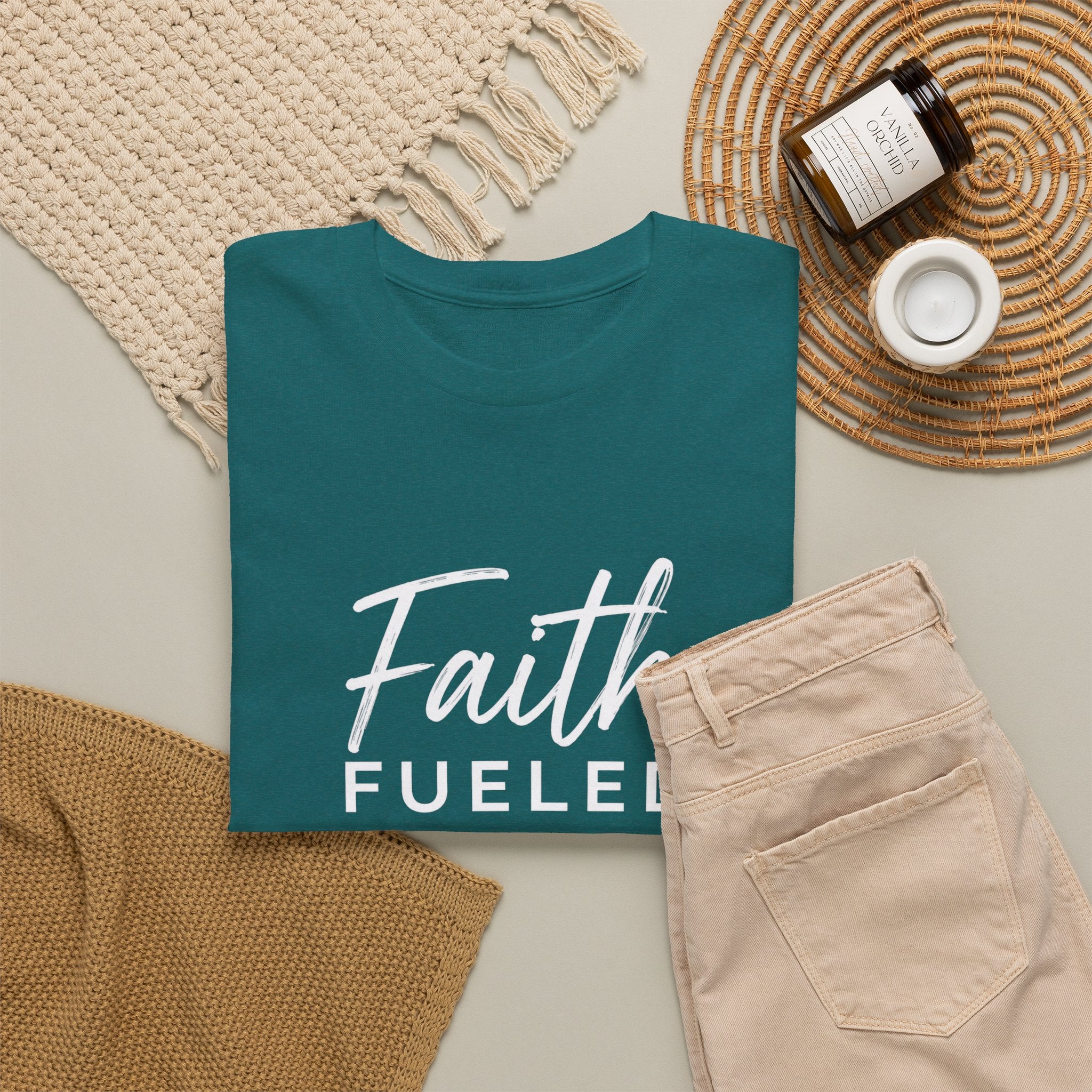 Grit and Faith T-Shirt — Faith Fueled Tee with Cross
