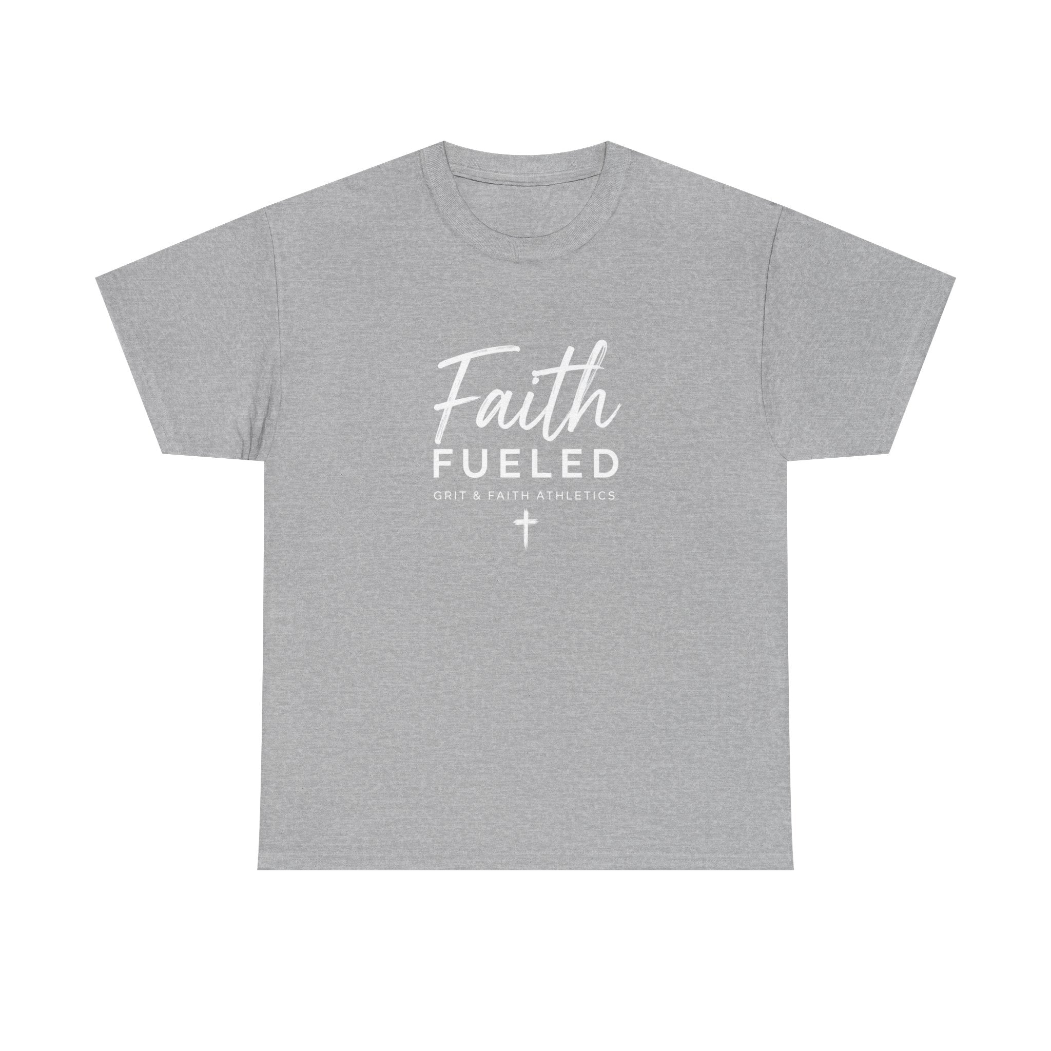Grit and Faith T-Shirt — Faith Fueled Tee with Cross