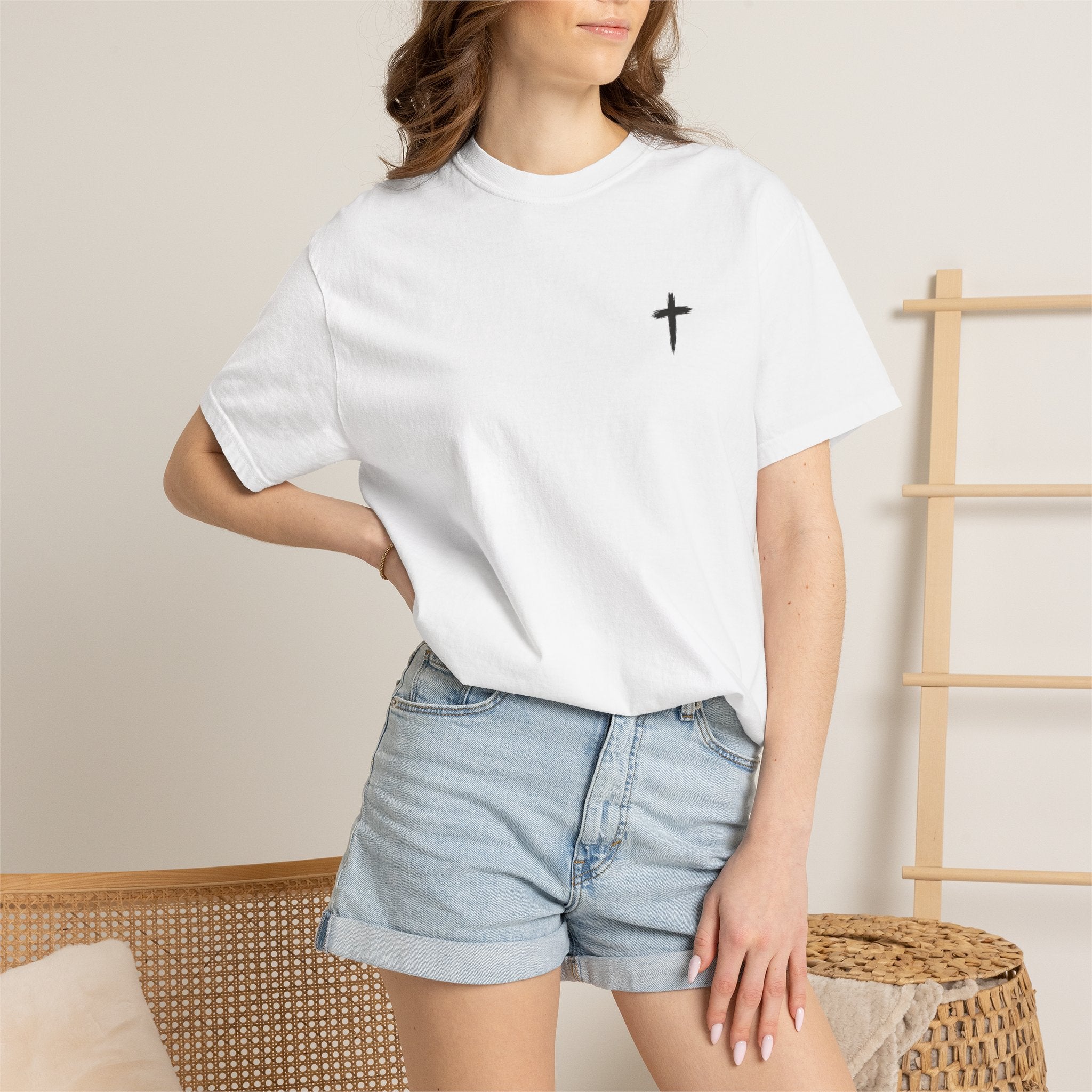 Grit and Faith Athletics T‑Shirt — Cross Chest Logo, Back Script Athletic Tee