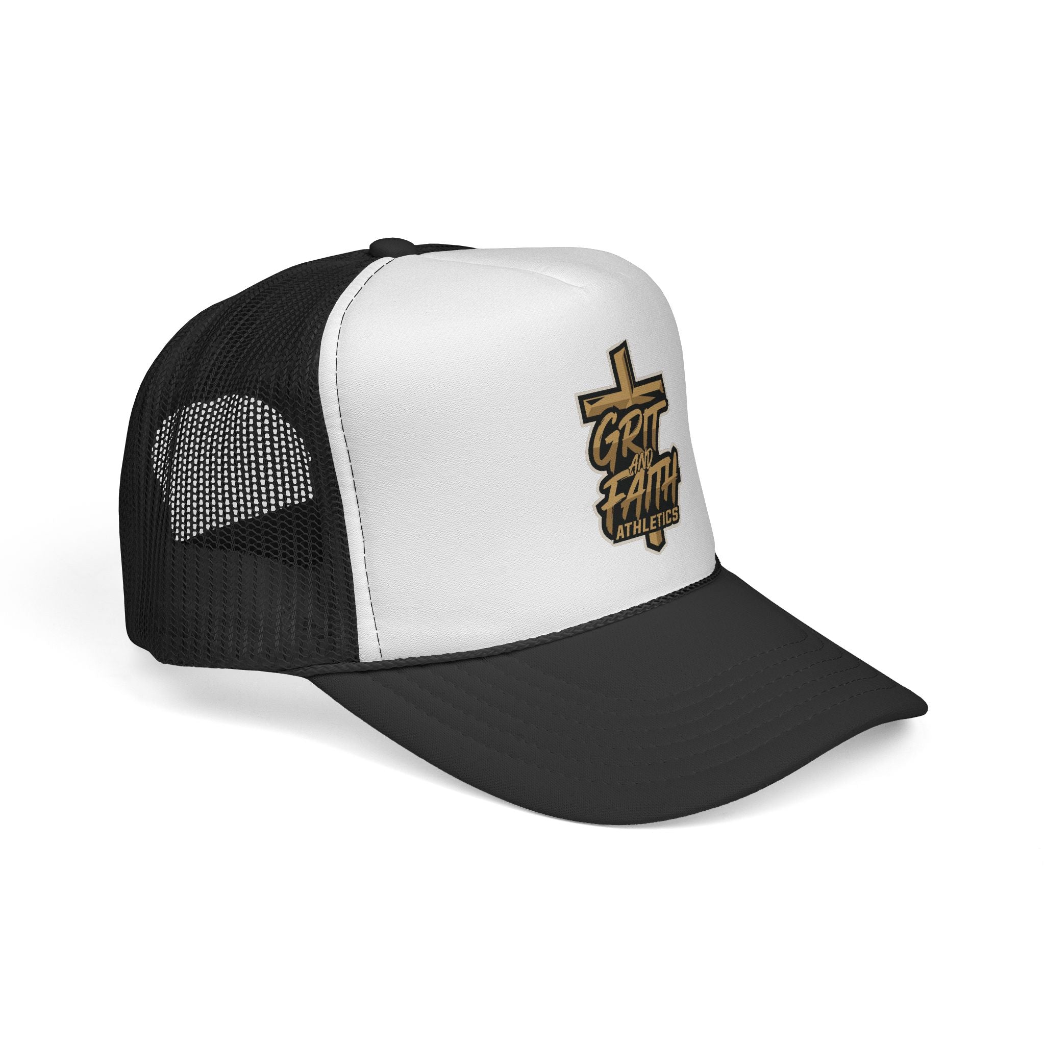 Grit & Faith Trucker Cap – Cross Logo Mesh Hat