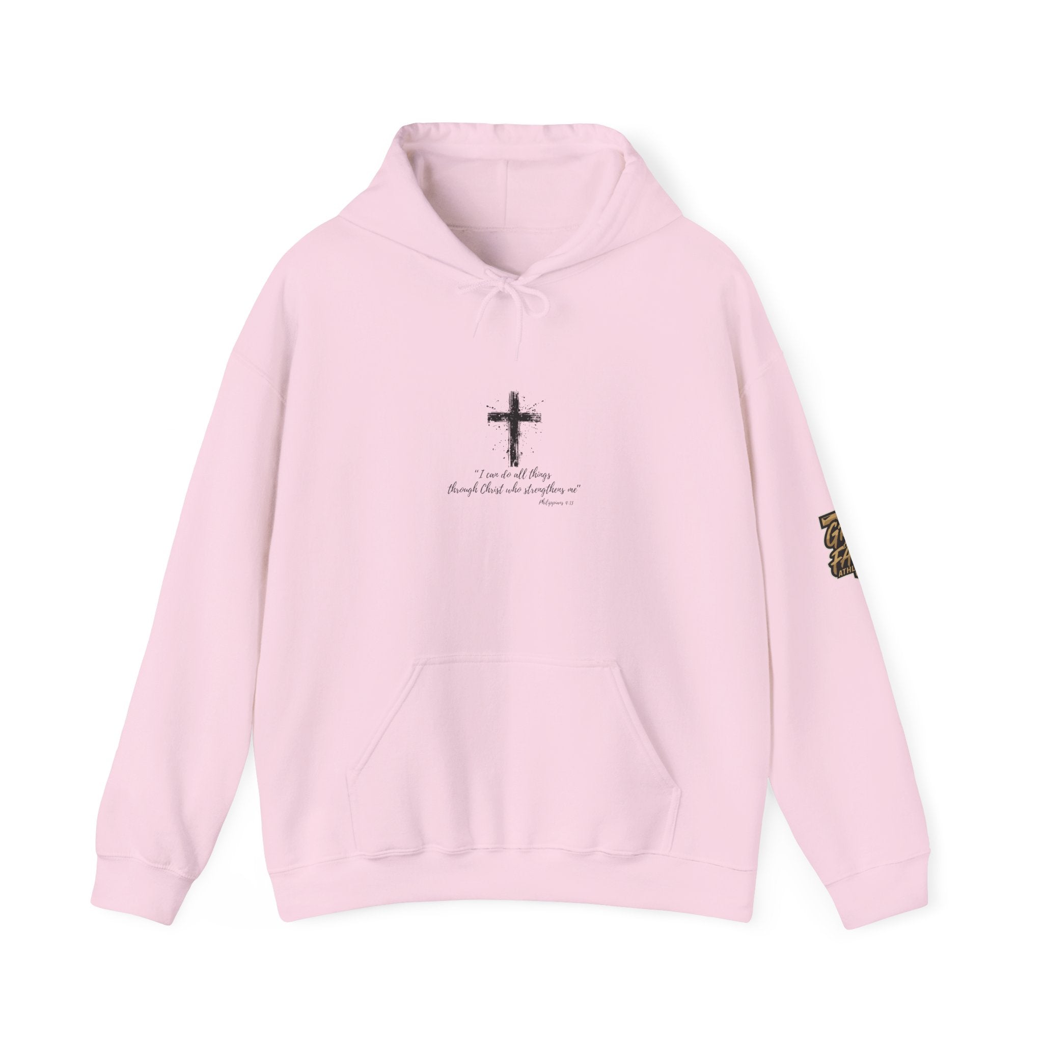 Grit & Faith Cross Hoodie - I Can do All Things Through Christ Comfortable Pullover