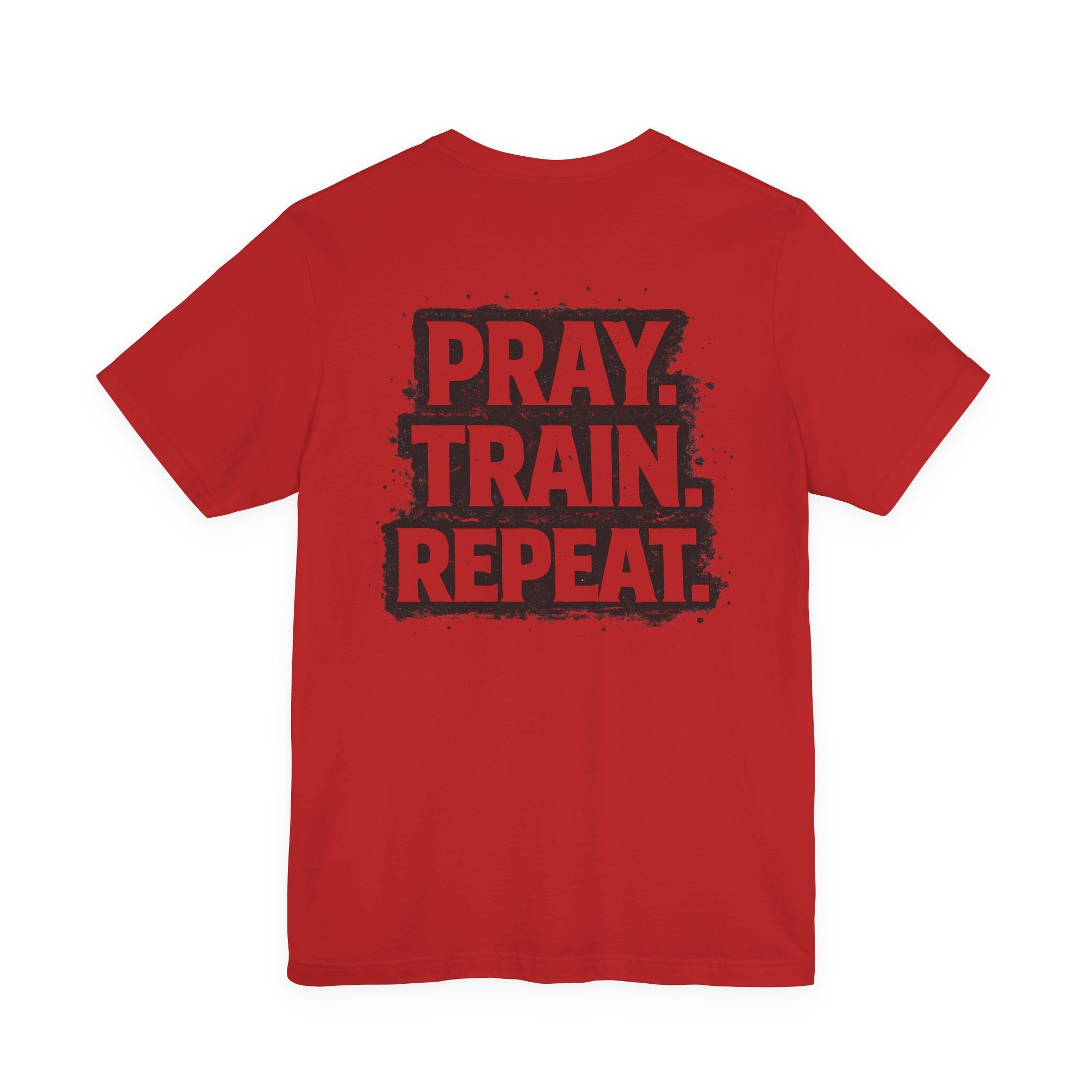 Grit and Faith T-Shirt — Pray. Train. Repeat. Faith & Fitness Tee