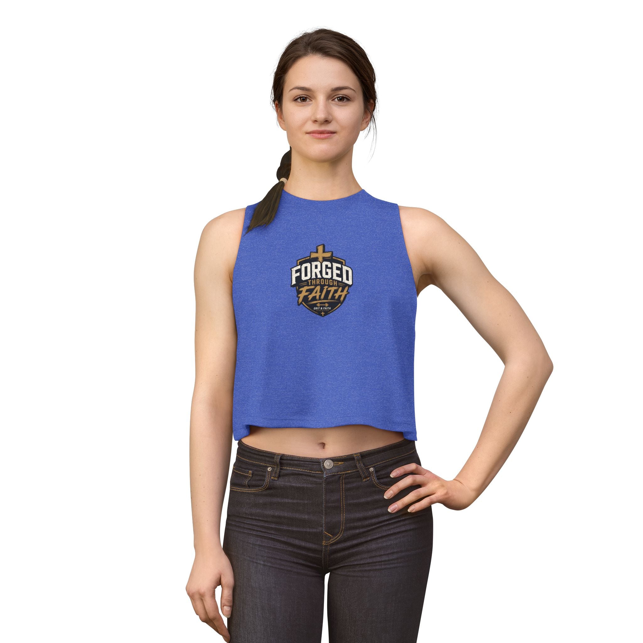 Grit and Faith Crop Top – Forged Through Faith Graphic Tank
