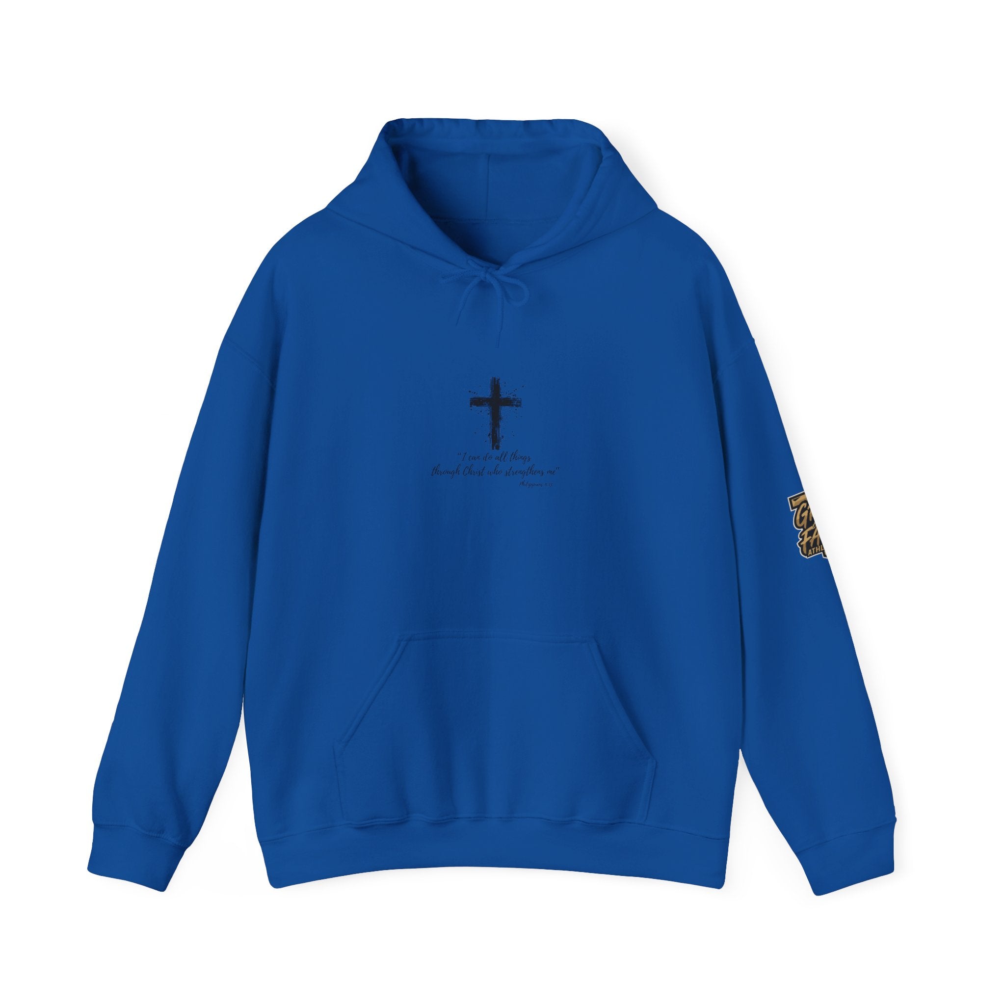 Grit & Faith Cross Hoodie - I Can do All Things Through Christ Comfortable Pullover