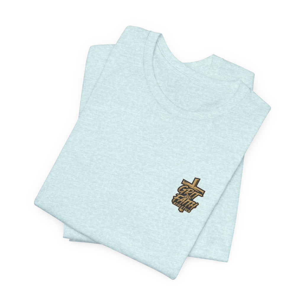 Grit and Faith T-Shirt — Pray. Train. Repeat. Faith & Fitness Tee