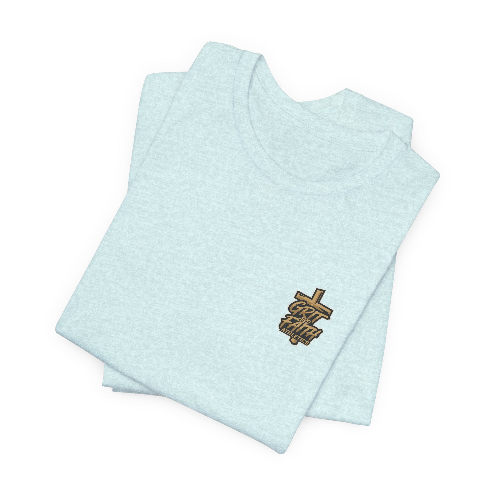 Grit and Faith T-Shirt — Pray. Train. Repeat. Faith & Fitness Tee