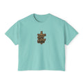 Grit and Faith Women's Boxy Tee — Cross Graphic Crop T-Shirt